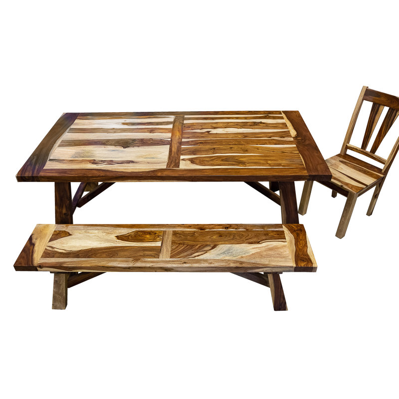 Loon Peak Marissa 6 Piece Solid Wood Breakfast Nook Dining Set