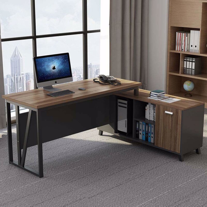 Latitude Run® Babatunde L-shape Executive Desk & Reviews 