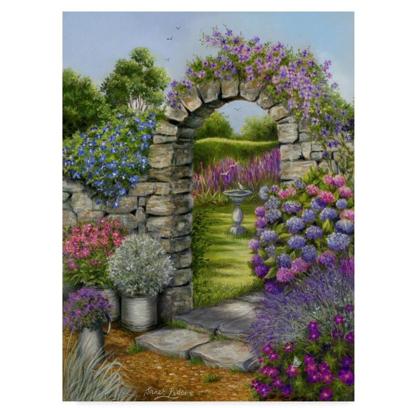 Trademark Art Cottage Garden Arch Acrylic Painting Print On