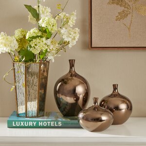 Ansen Metallic 3 Pieces Table Vase Set