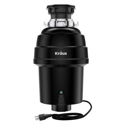  KRAUS WasteGuard 1 HP Continuous Feed Garbage Disposal with Ultra-Quiet Motor for Kitchen Sinks with Power Cord and Flange Included