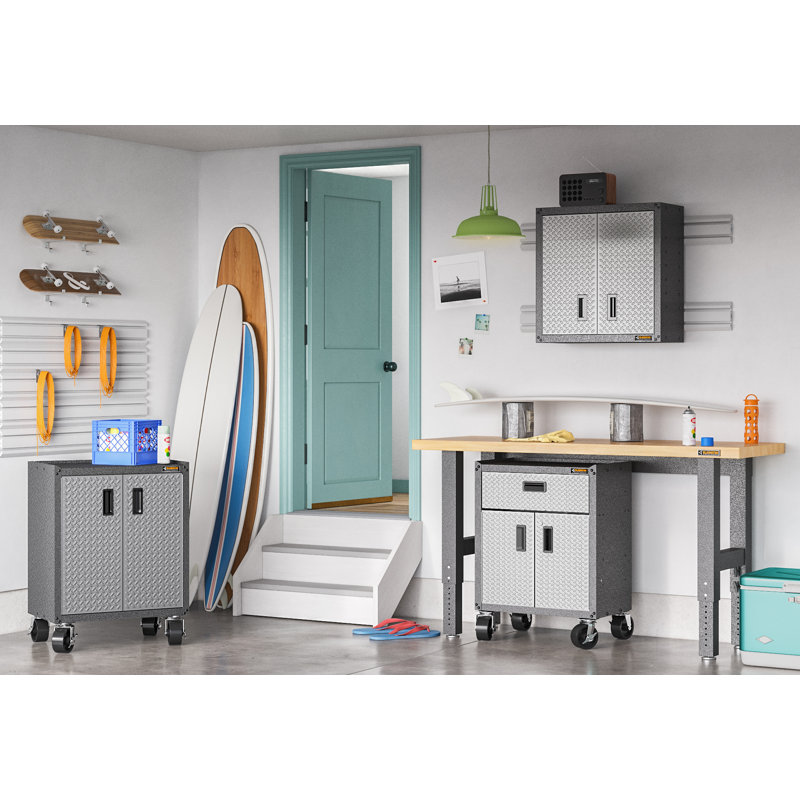 Gladiator Gack04kdsx Caster Kit For Ready To Assemble Freestanding Garage Cabinets Reviews Wayfair