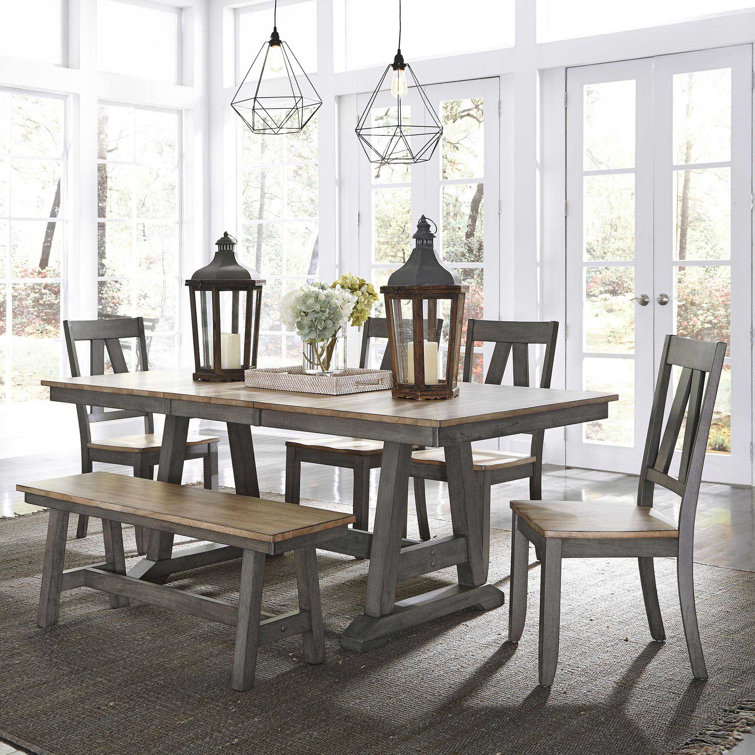 Greyleigh Keswick 7 Piece Extendable Rubberwood Solid Wood Dining Set Reviews Wayfair