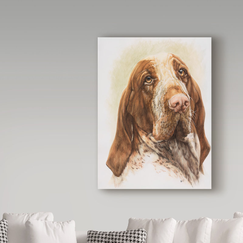 Trademark Art Bracco Italiano Portrait Oil Painting Print On