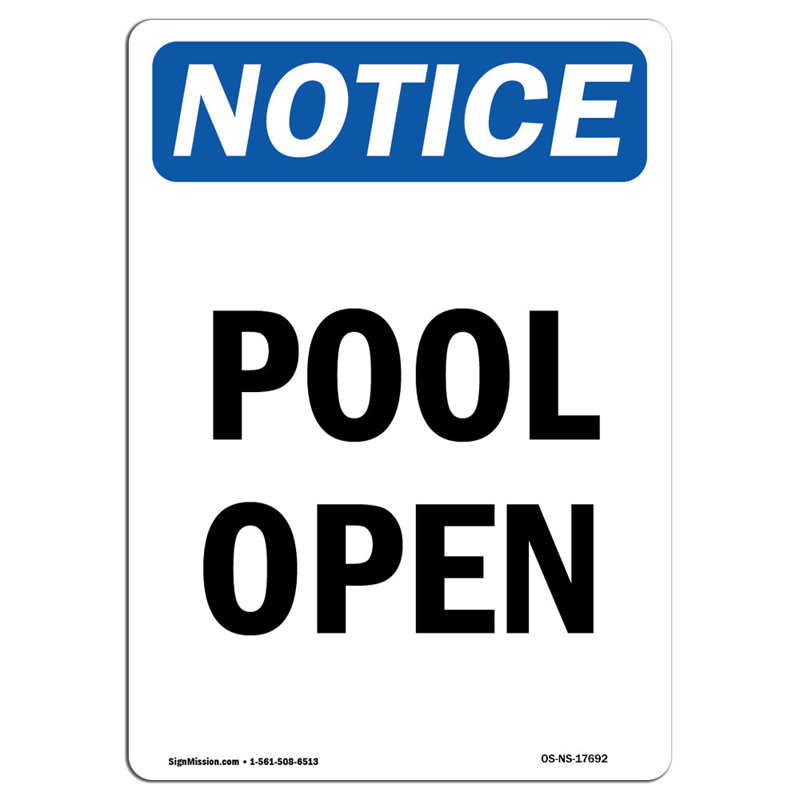 SignMission Pool Open Sign | Wayfair