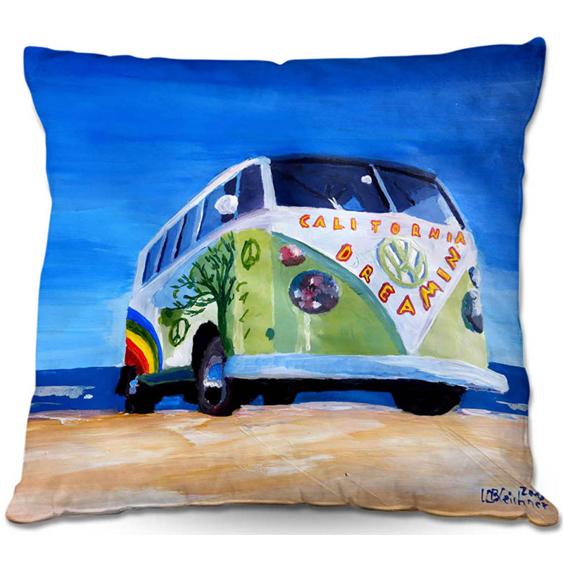 Bay Isle Home Adcock Couch California Dreaming Vw Bus Throw Pillow Wayfair