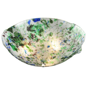Metro Fusion Organic Slumped Glass 3-Light Flush Mount