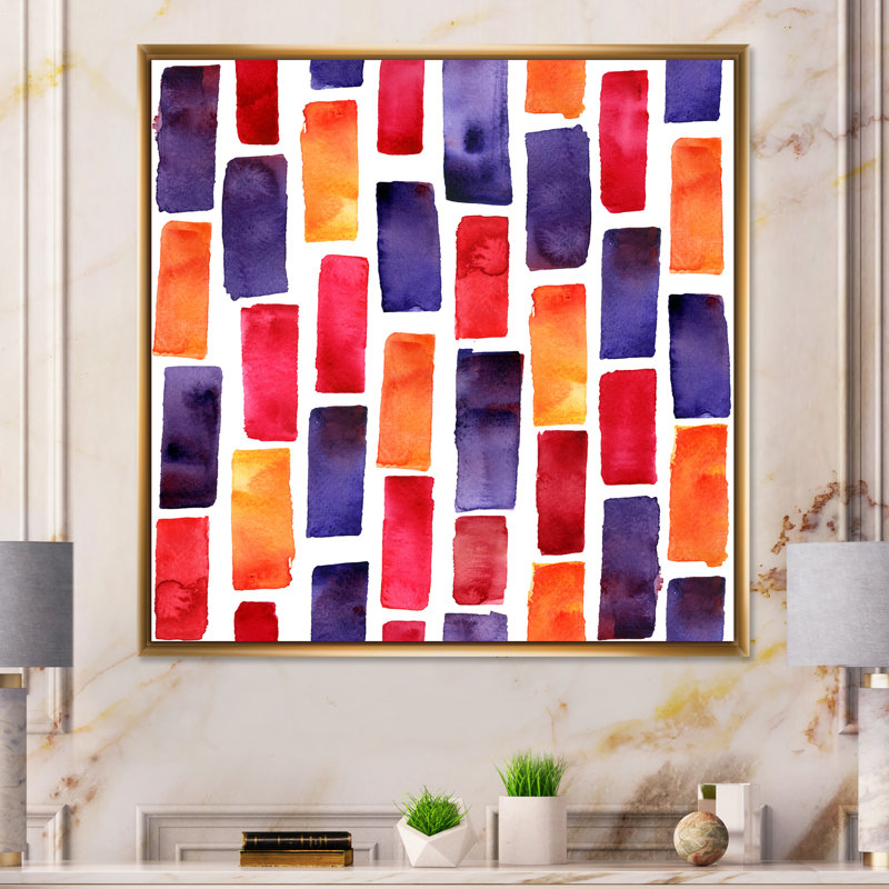 Colorful Purple And Red Paint Stripes - Colorful Contemporary Wall Decorations