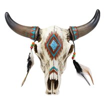 STEER BULL skull,BLACK POWDER, CARVING HORNS REAL COW HORN 7" X 14" ONE pair 
