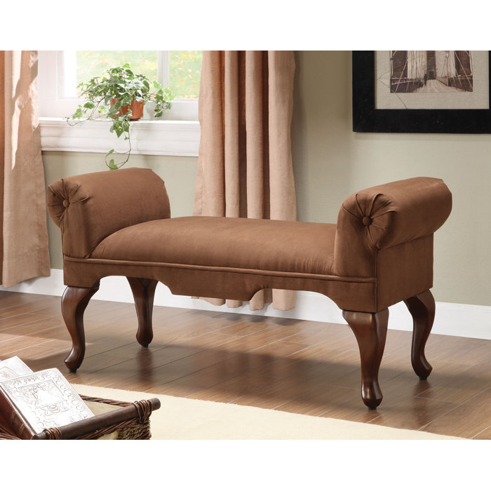 One Allium Way Fort Ransom Rolled Arm Upholstered Bench Wayfair