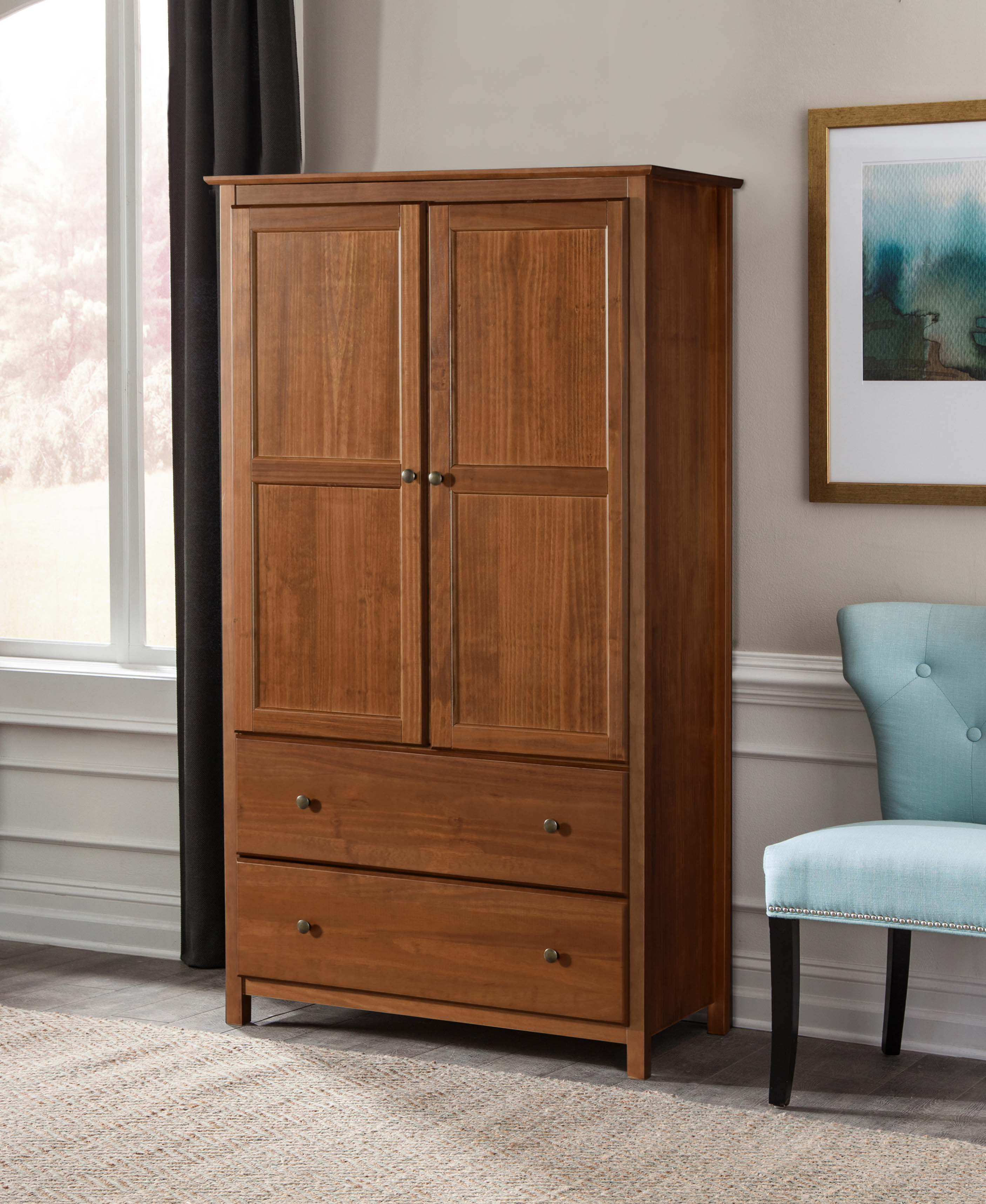 Grain Wood Furniture Shaker Solid Wood Armoire & Reviews | Wayfair