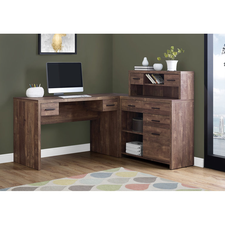 Latitude Run® Milford LShape Desk with Hutch & Reviews Wayfair