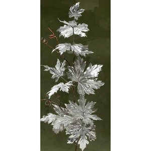 Metallic Silk Maple Leaf and Twig Spray