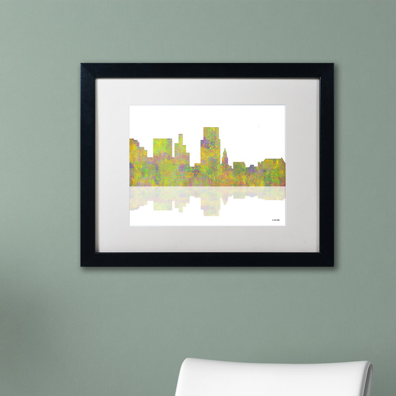 Trademark Art Boise Idaho Skyline Framed Graphic Art On Canvas