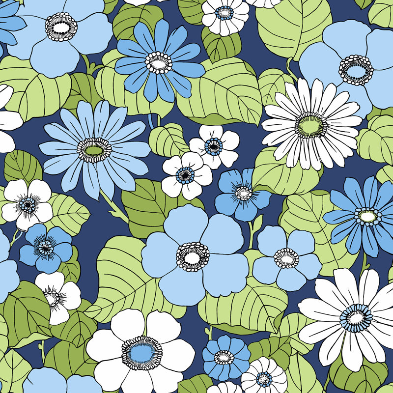 Ebern Designs Sitz 33 X 20 9 Floral Burst Wallpaper Wayfair