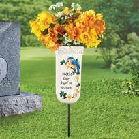 Evelots Cemetery Grave Cone Vase for Fresh/Artificial Flowers-Sturdy Stake-Set/6