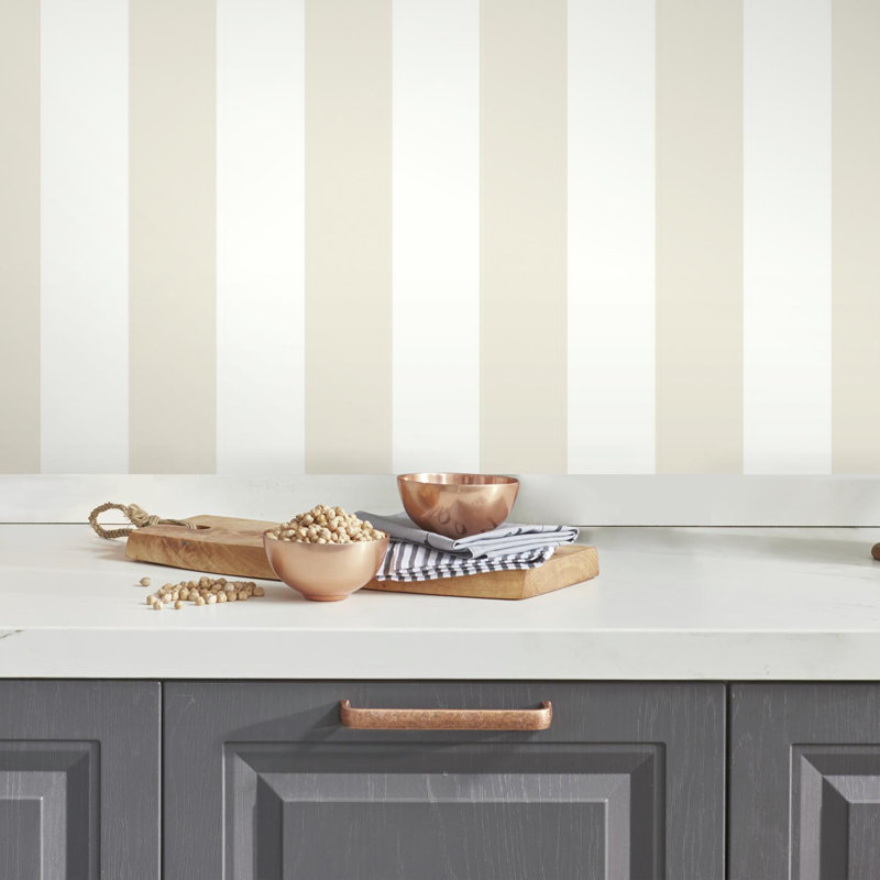 Mercer41 Marylyn Awning 16 5 L X 20 W Stripes And Stick Marylyn Awning 16 5 L X 20 W Stripes And Stick Wallpaper Roll