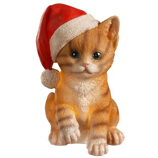 MEOWY CHRISTMAS-Orange Tabby Cat Decorative Wood Plaque Sign 5" x 10" 