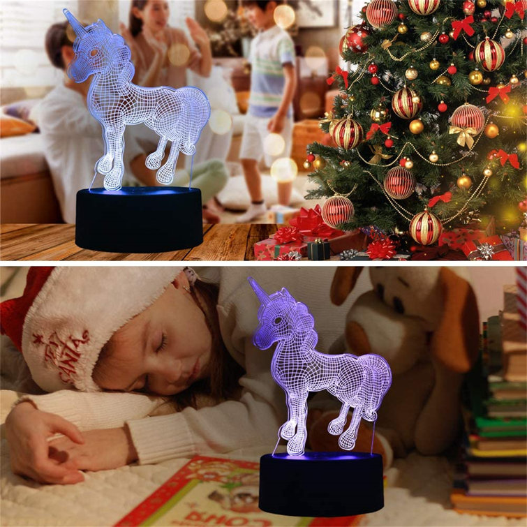 3D Lamp LED Night Light 7 Color Change USB Touch Table Desk Lamp Kid Xmas Gifts 