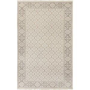 Charlton Home® Augeron Handmade Hand-Knotted Wool Charcoal/Tan Rug ...