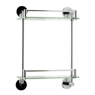 Go to store & view more images Alfi Brand ALFI brand AB9549 Polished Chrome Wall Mounted Double Glass Shower Shelf Bathroom Accessory