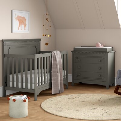 Mistana Veendam 5 In 1 Convertible 2 Piece Crib Set Color Graphite