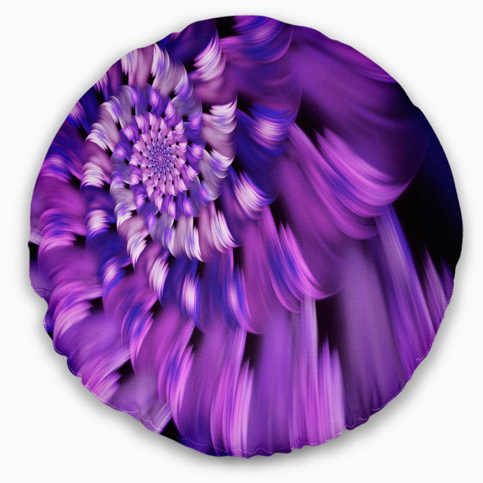 Floral Flower Shaped Fractal Art Throw Pillow