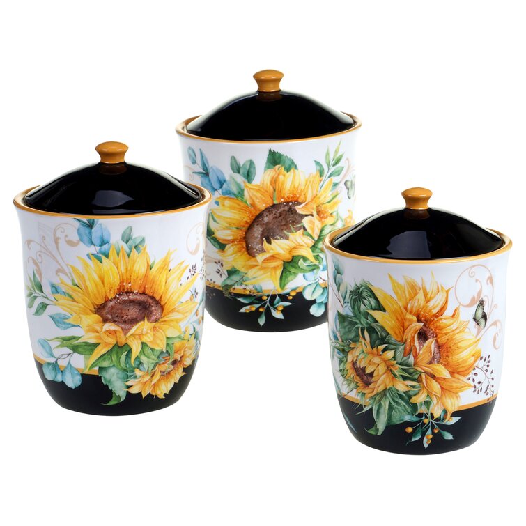 Multi-color Certified International French Sunflowers Dessert Plates 