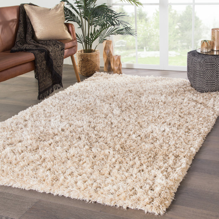 Lilia Handmade And Flokati Wool Ivory Area Rug