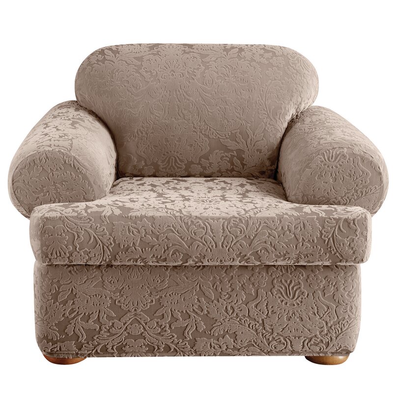 Sure Fit Stretch Jacquard Damask T-Cushion Armchair ...