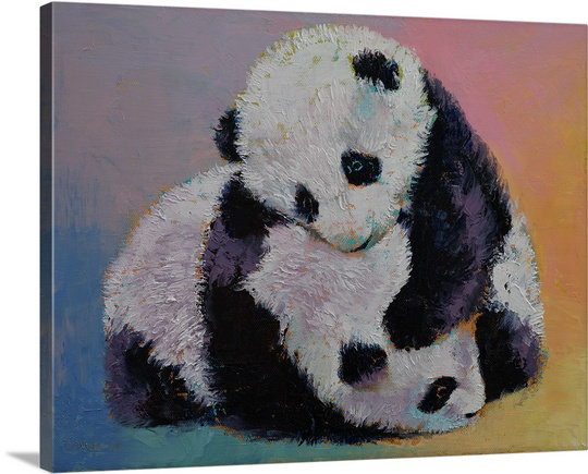 Canvas On Demand Baby Panda Rumble By Michael Creese Graphic Art