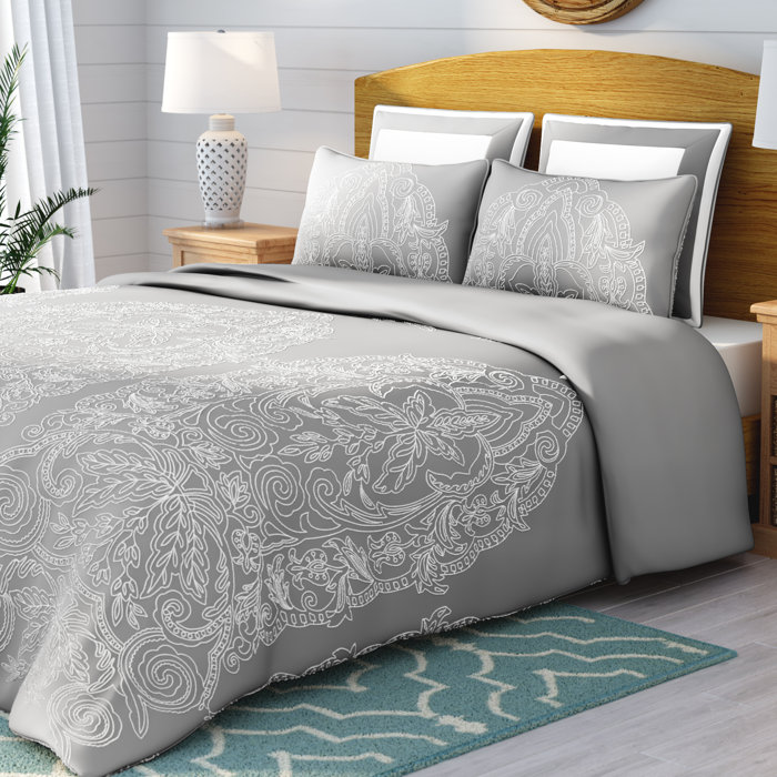 Beachcrest Home Java Grey White Comforter Set Reviews Wayfair Ca