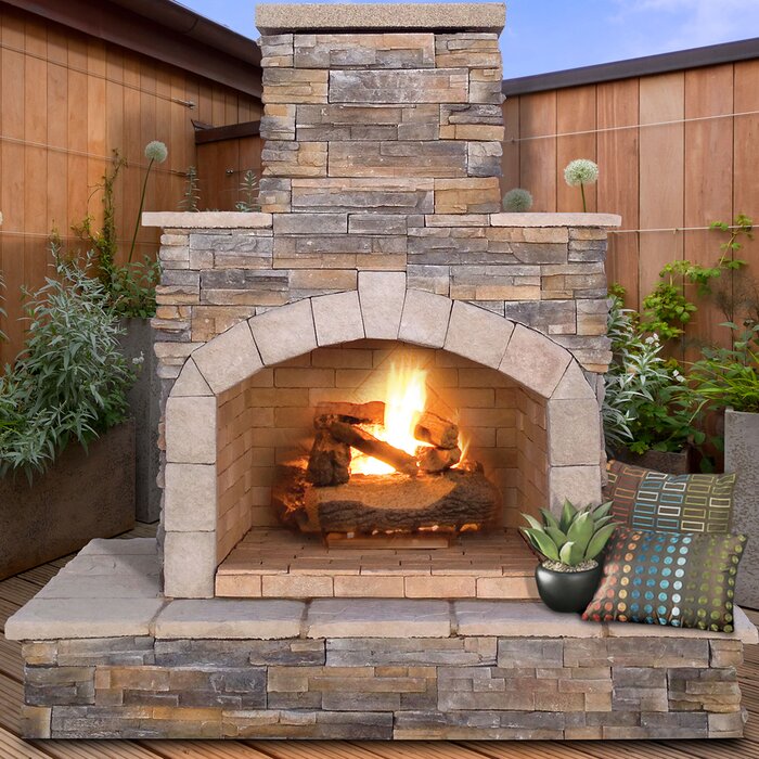 Cal Flame 78'' H Steel Outdoor Fireplace & Reviews | Wayfair