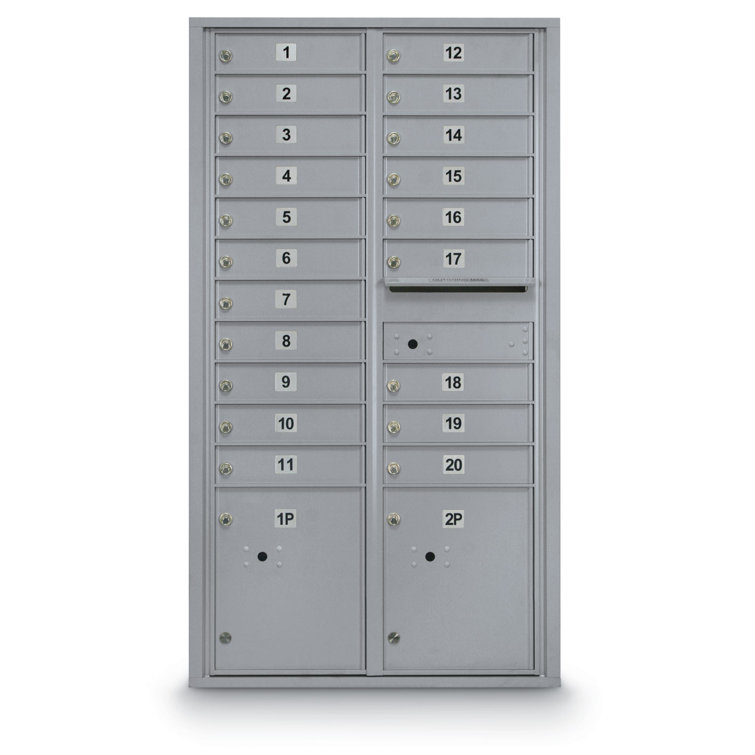 Florence Mfg Versatile 4C, Max Height Suite, 20 Mailboxes, 2 Parcel Lockers,  1 Outgoing Brown - HD Supply