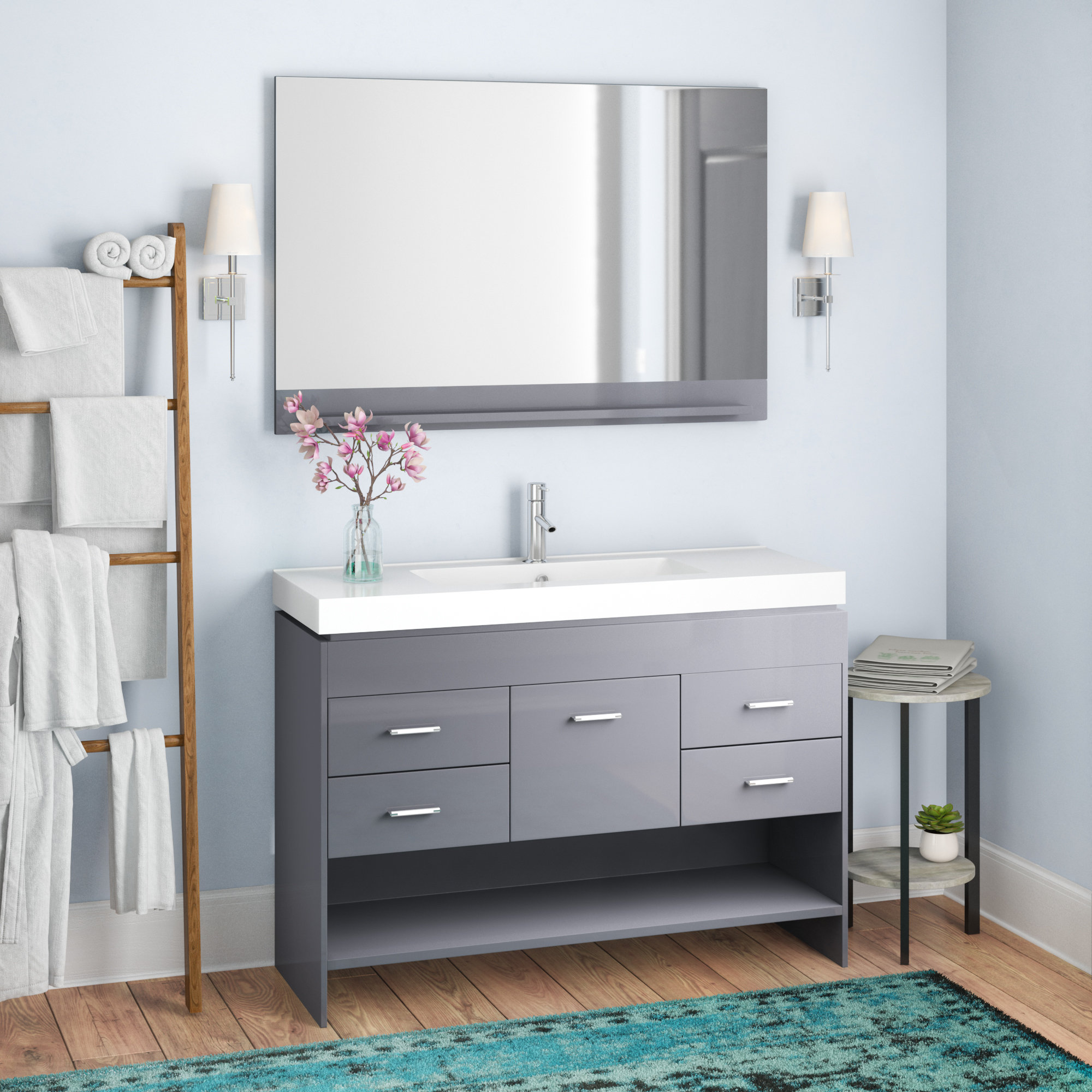 Mercury Row Carstens 47 Single Bathroom Vanity Set With Ceramic Top Mercury Row Carstens 47 Single Bathroom Vanity Set With Ceramic Top And Mirror Reviews Wayfair