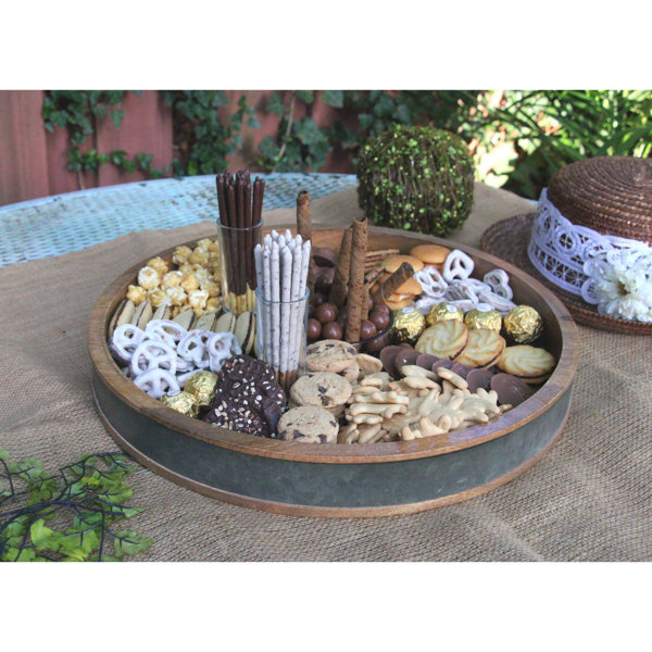 Round Ceramic Condiment Serving Tray Removable Compartments | Wayfair