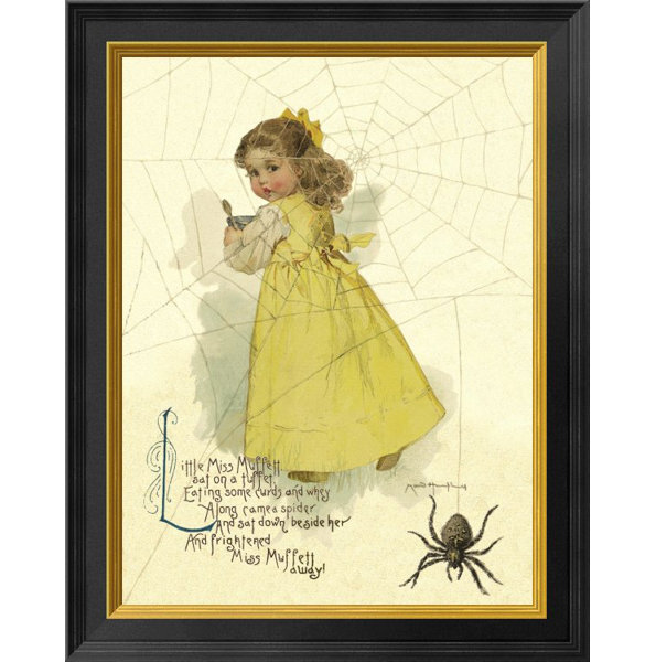 East Urban Home Nursery Rhymes Little Miss Muffett Framed Oil