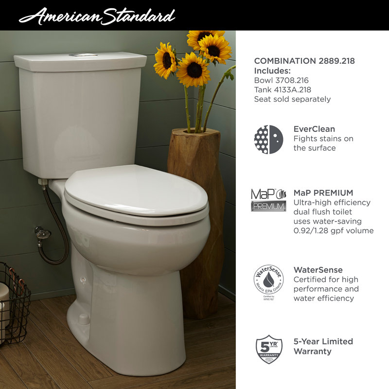 American Standard H2option Dual Flush Round Two Piece Toilet Seat Not Included Reviews Wayfair