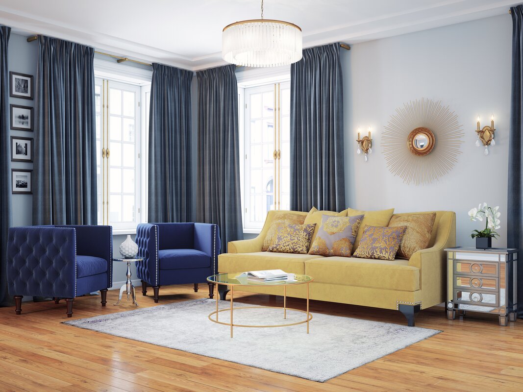 Glam Living Room Design Photo by Wayfair