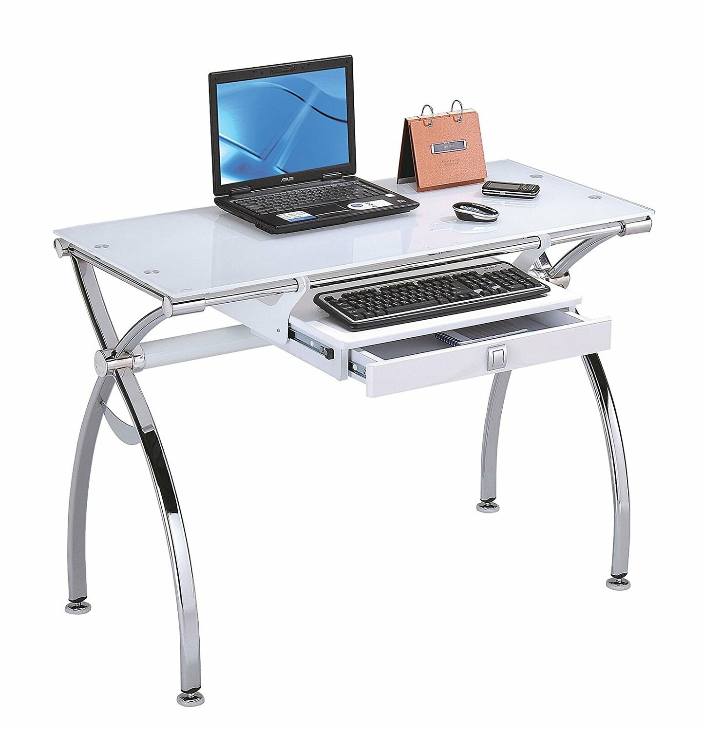 Latitude Run Feltner Home Office Computer Glass Desk Wayfair