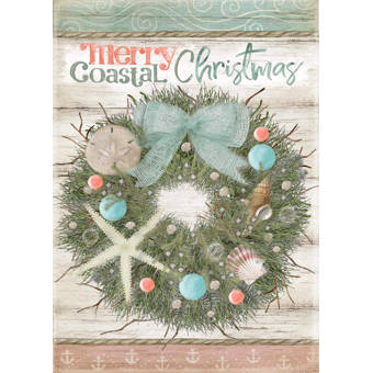 Coastal Christmas Wreath Graphic Art Print On Canvas Birch Lane