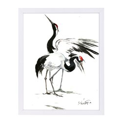 East Urban Home 'Japanese Cranes' Graphic Art Print & Reviews | Wayfair