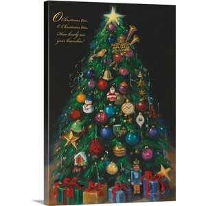 Christmas Art 'Christmas Tree' by Susan Comish Painting Print on Wrapped Canvas