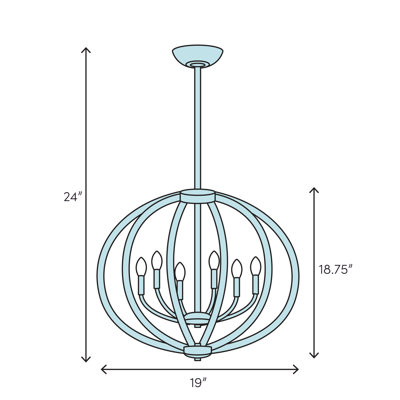 Raine 3 Light Shaded Globe Chandelier Allmodern
