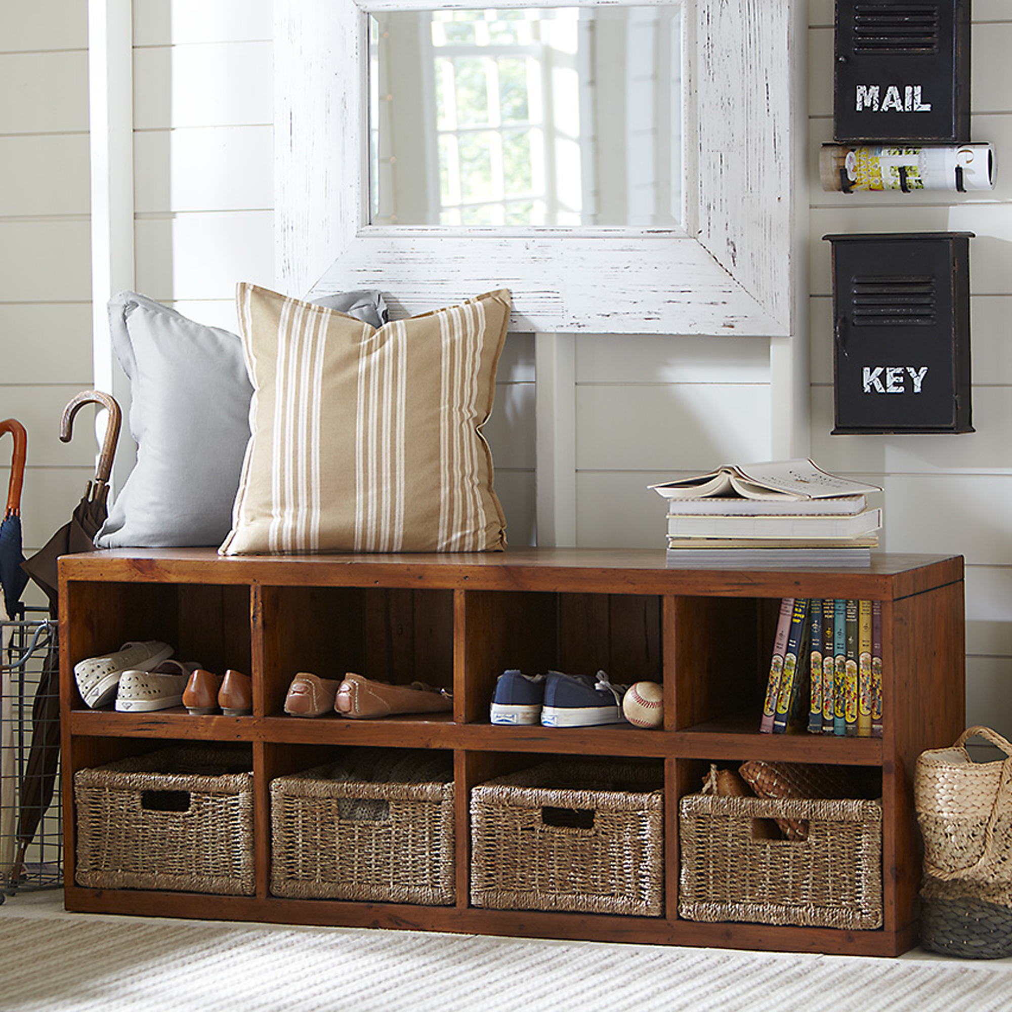 Farmhouse Rustic Entryway Mudroom Storage Birch Lane Entryway Storage Benches
