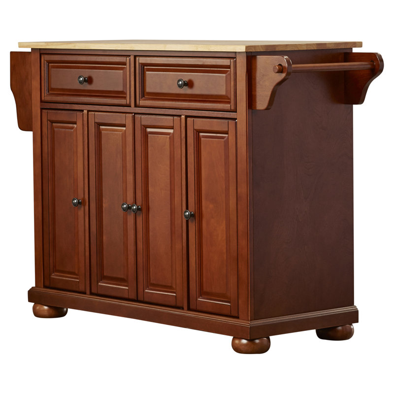 Three Posts Hedon Kitchen Cart With Solid Wood Top Reviews Wayfair
