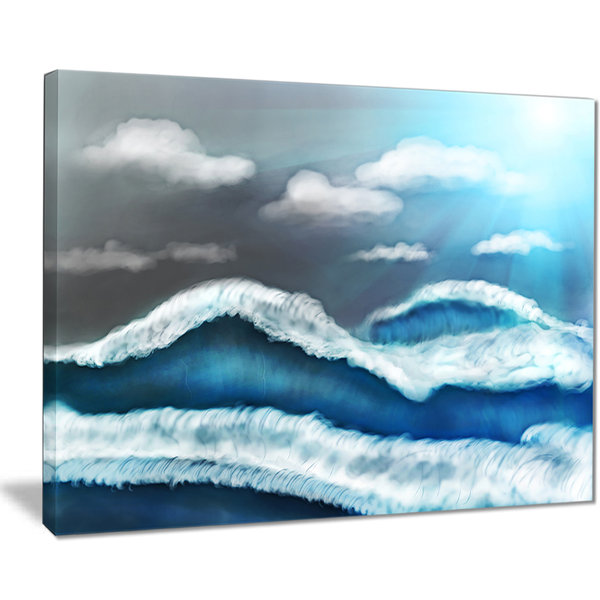 East Urban Home Blue Sky With Clouds Oil Painting Print On