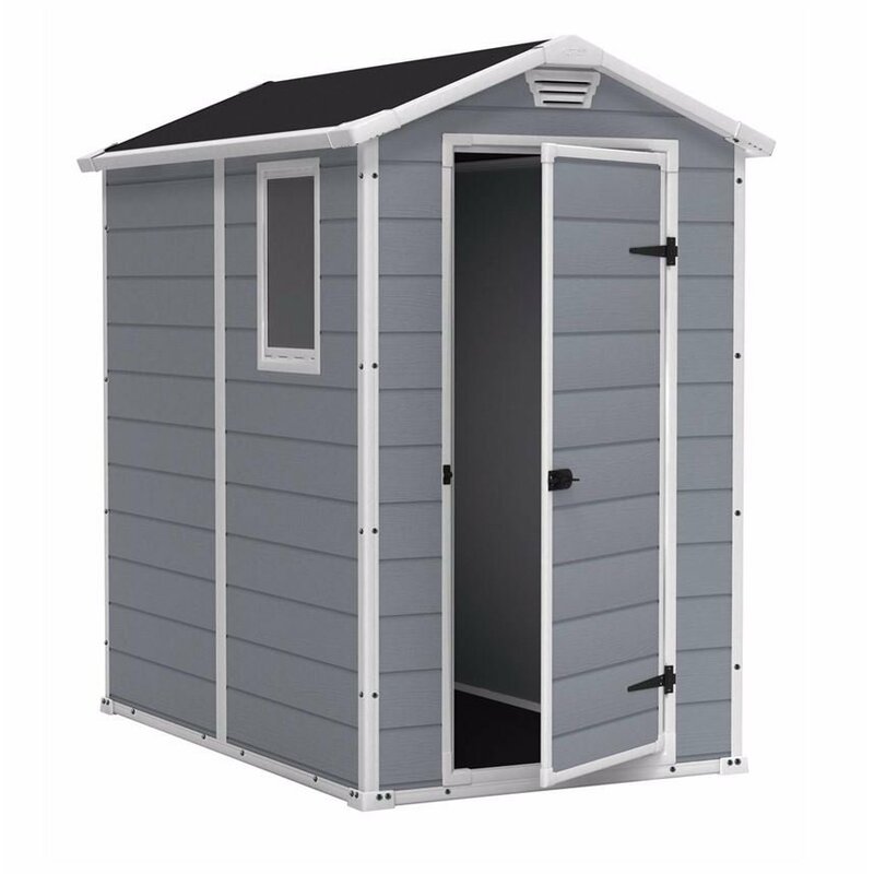 Keter Manor 4 Ft. W x 6 Ft. D Apex Plastic Tool Shed 