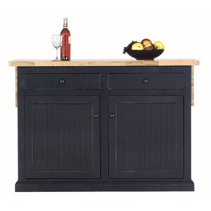 Meredith Kitchen Island with Butcher Block Top