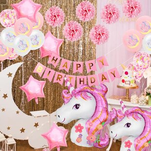 Unicorn Decorations and Tableware For Girls Birthday Tomons 162 PCS Unicorn Party Supplies Set Serves 16